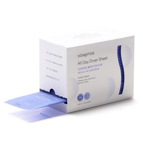 나인포인트 올데이 건조기시트 섬유유연제 코튼 머스크 본품, 40매, 1개 - 시트섬유유연제 | 쿠팡