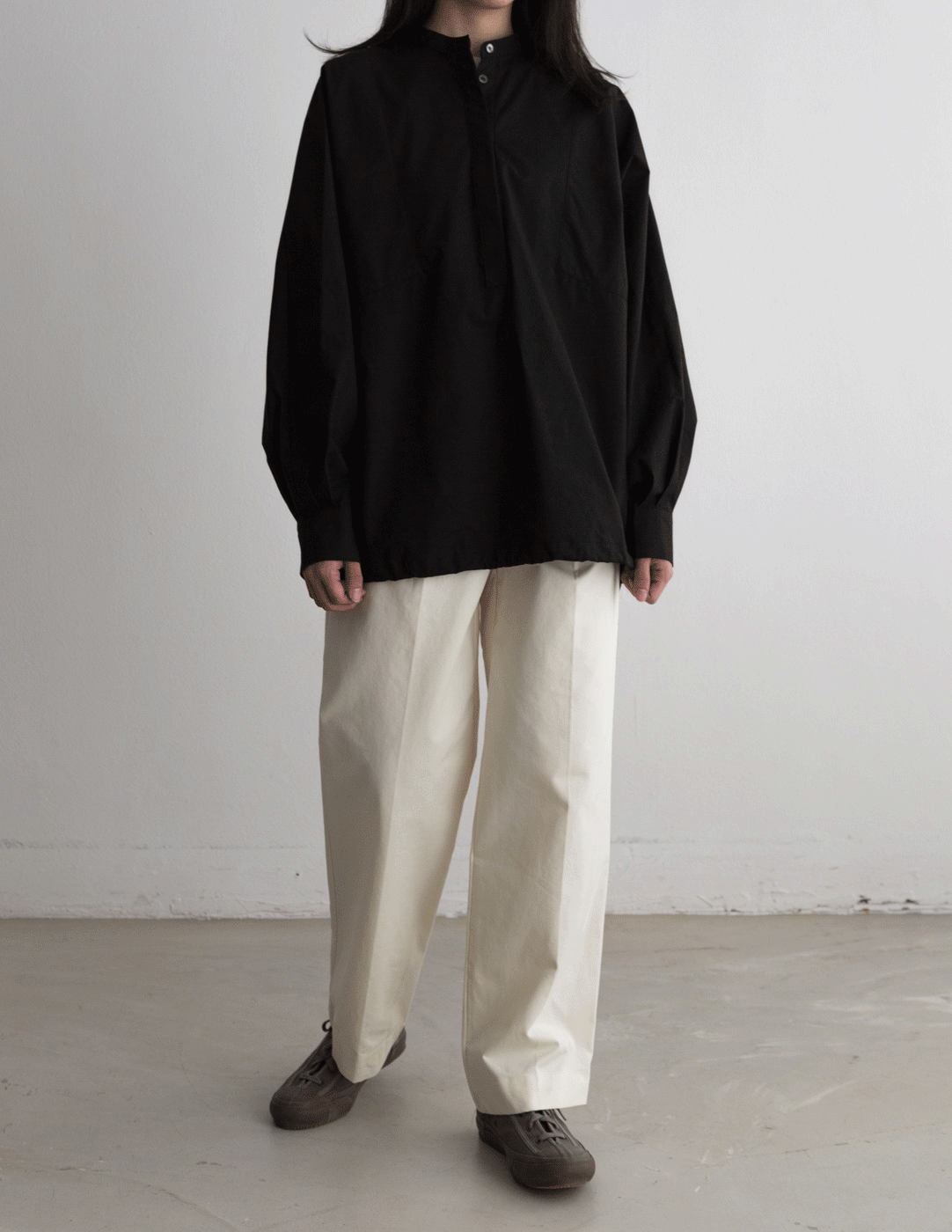 오버핏 풀오버 코튼 블라우스(3컬러)