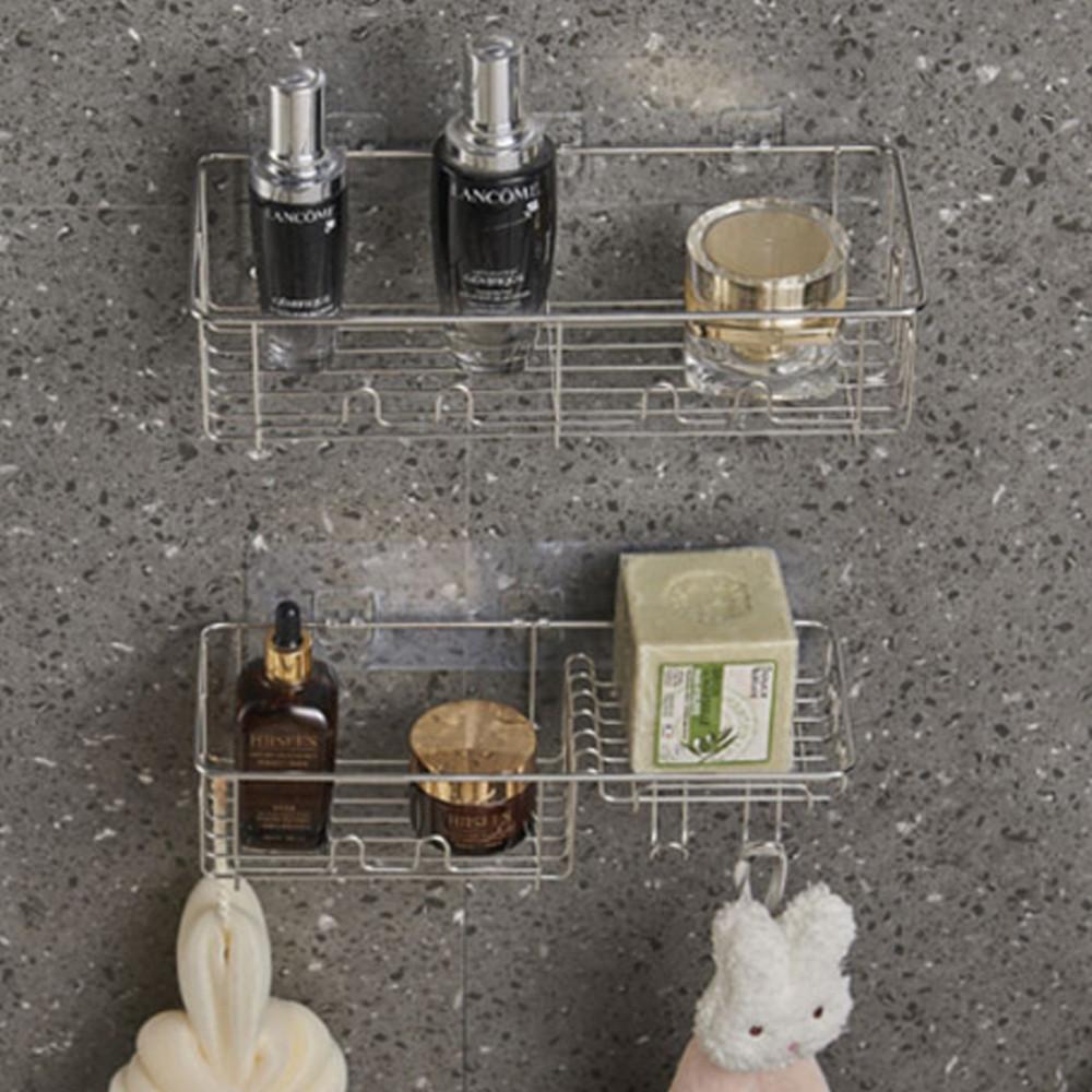 올스텐 욕실 바스켓 무타공 접착식 스텐 바구니