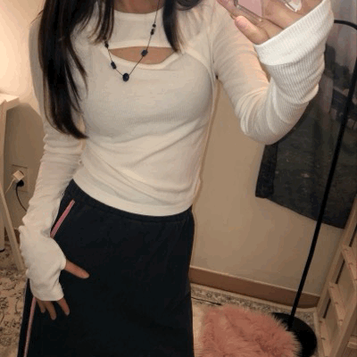 워머 트임 레이어드 클로 긴팔t ( 3color )