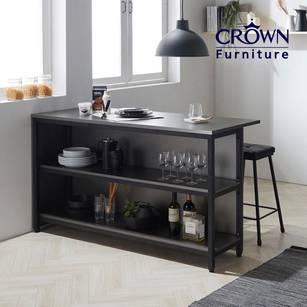[100%실제리뷰] 크라운퍼니쳐 모던딘 메탈그레이 수납 아일랜드 식탁 홈바테이블 모음