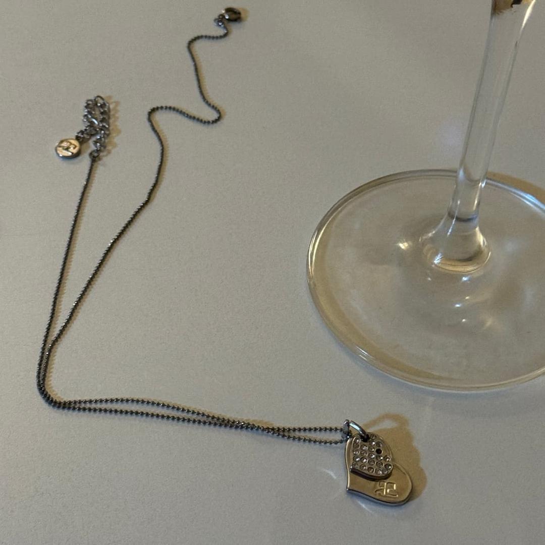 Courrèges 더블 하트 펜던트 목걸이 | 후루츠패밀리