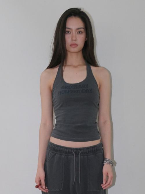 HALTER LOGO T-SHIRT [CHARCOAL]