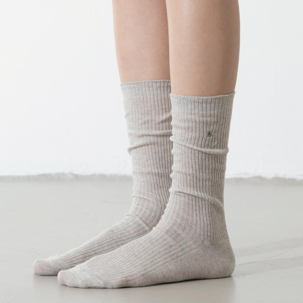[hiig] no.131 melange gray long loose bud socks