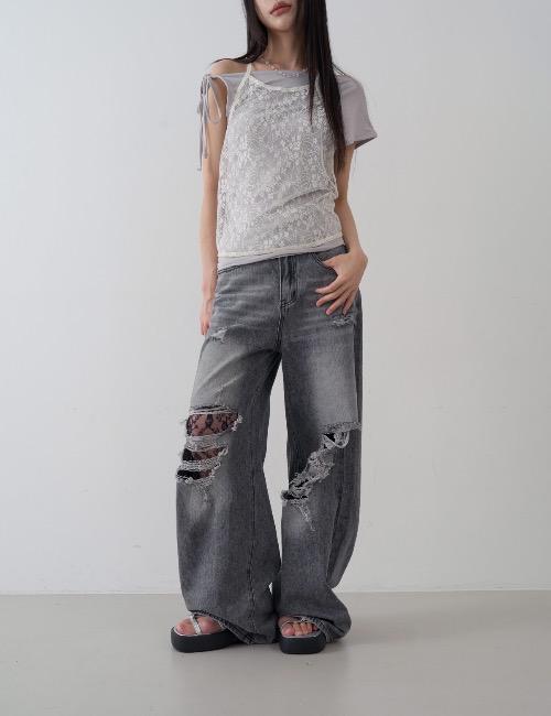 flower lace halter bustier