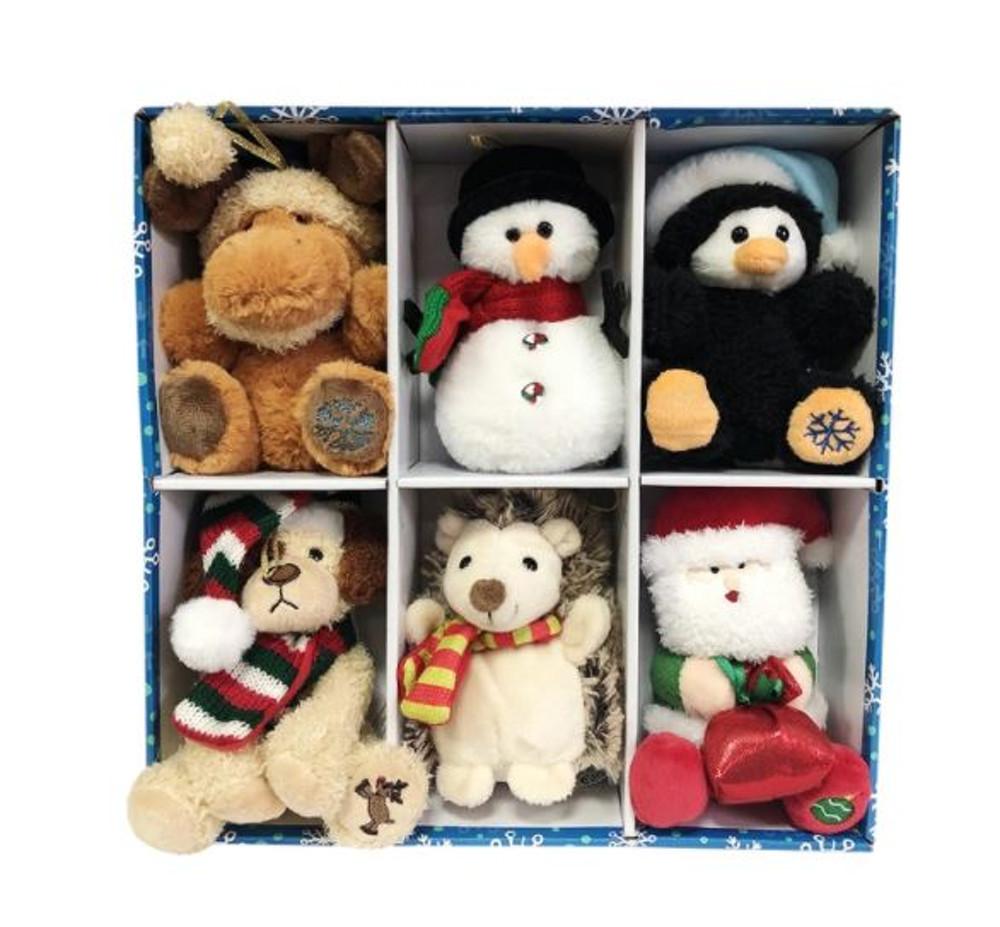 크리스마스 장식 봉제인형 6피스 트리꾸미기 성탄절 장식용품 [코스트코]