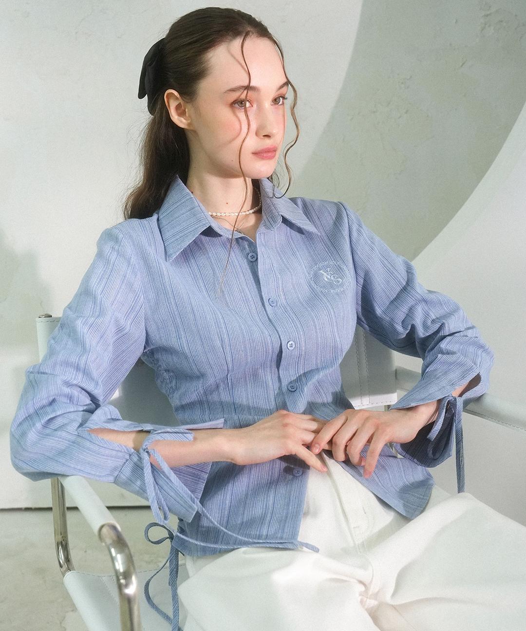 비바셔스 Sweet Ribbon Shirring Shirt_5Colors