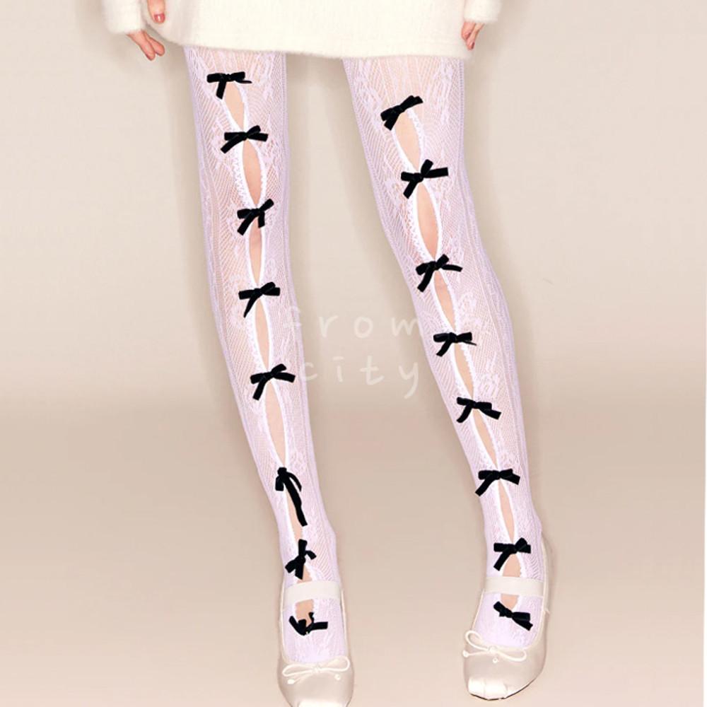 노드레스 보우넛 피쉬넷 스타킹 7컬러