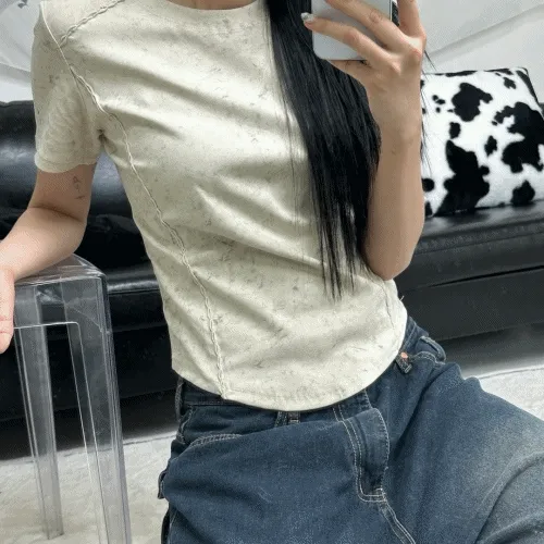 [기획 상품✨/ 전 컬러 당일발송! ] 포인트 절개 슬림 반팔티 (4color)