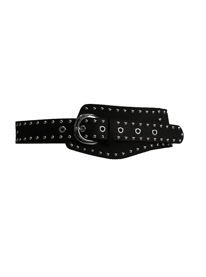 시크윈 CROSS RIVET  WIDE WRAP BELT  크로스 리벳 찡 와이드 골반 랩벨트  (3 COLORS)