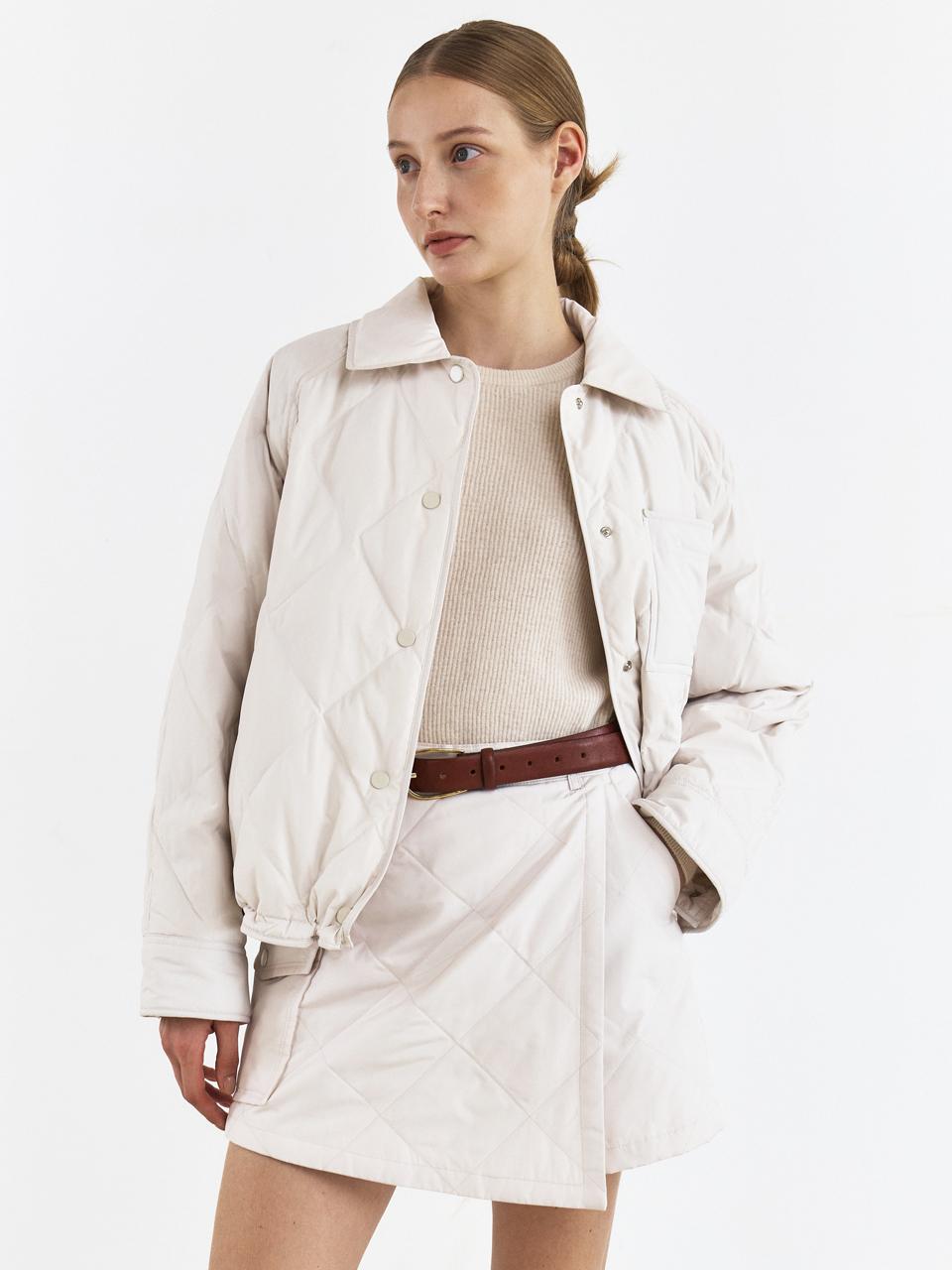 DIAMOND QUILTED GOOSE DOWN JACKET [3COLOR]