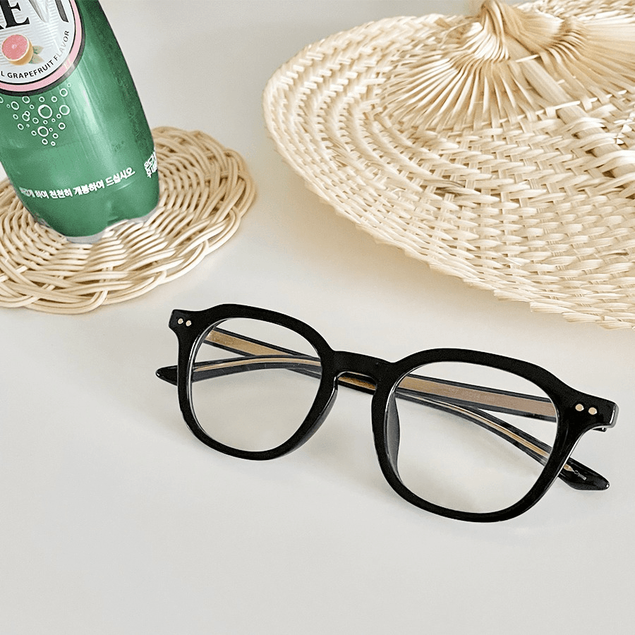 ORZA 레트로 뿔테 투명 안경
