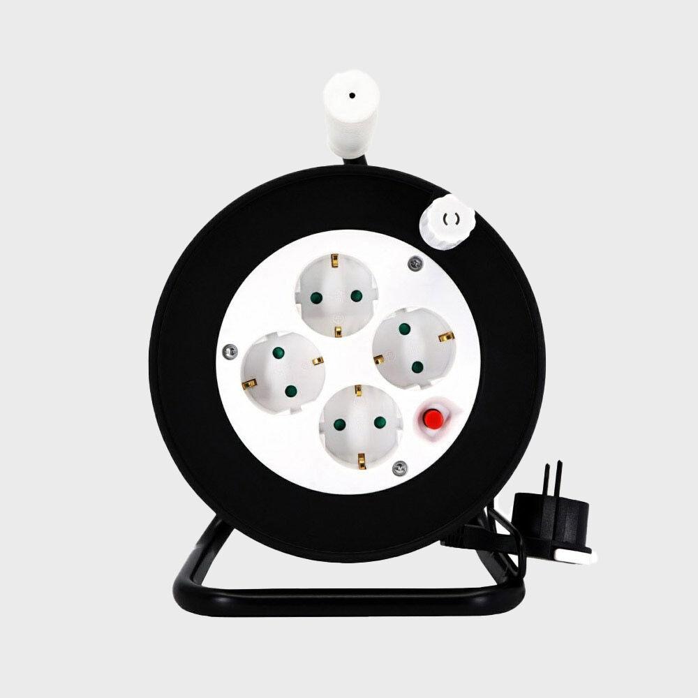 러그박스 4구 노출형 캠핑릴선 1.5SQ 10M 블랙