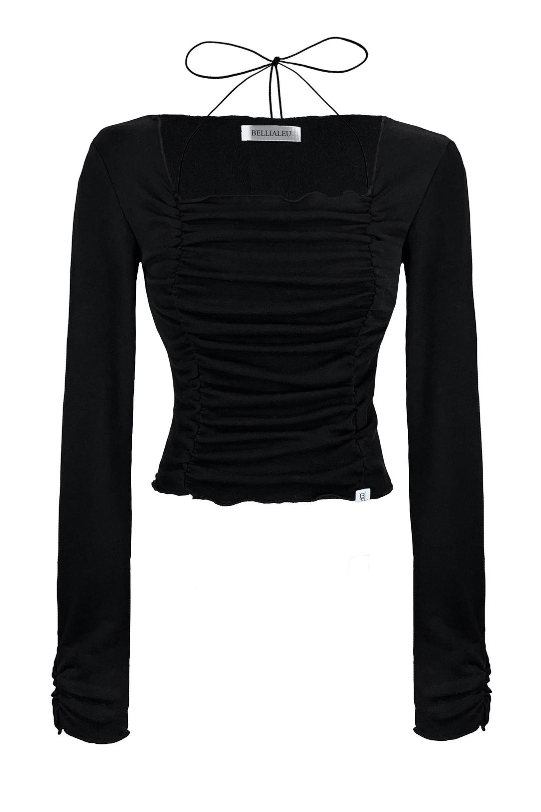 스퀘어넥 셔링티 (블랙)