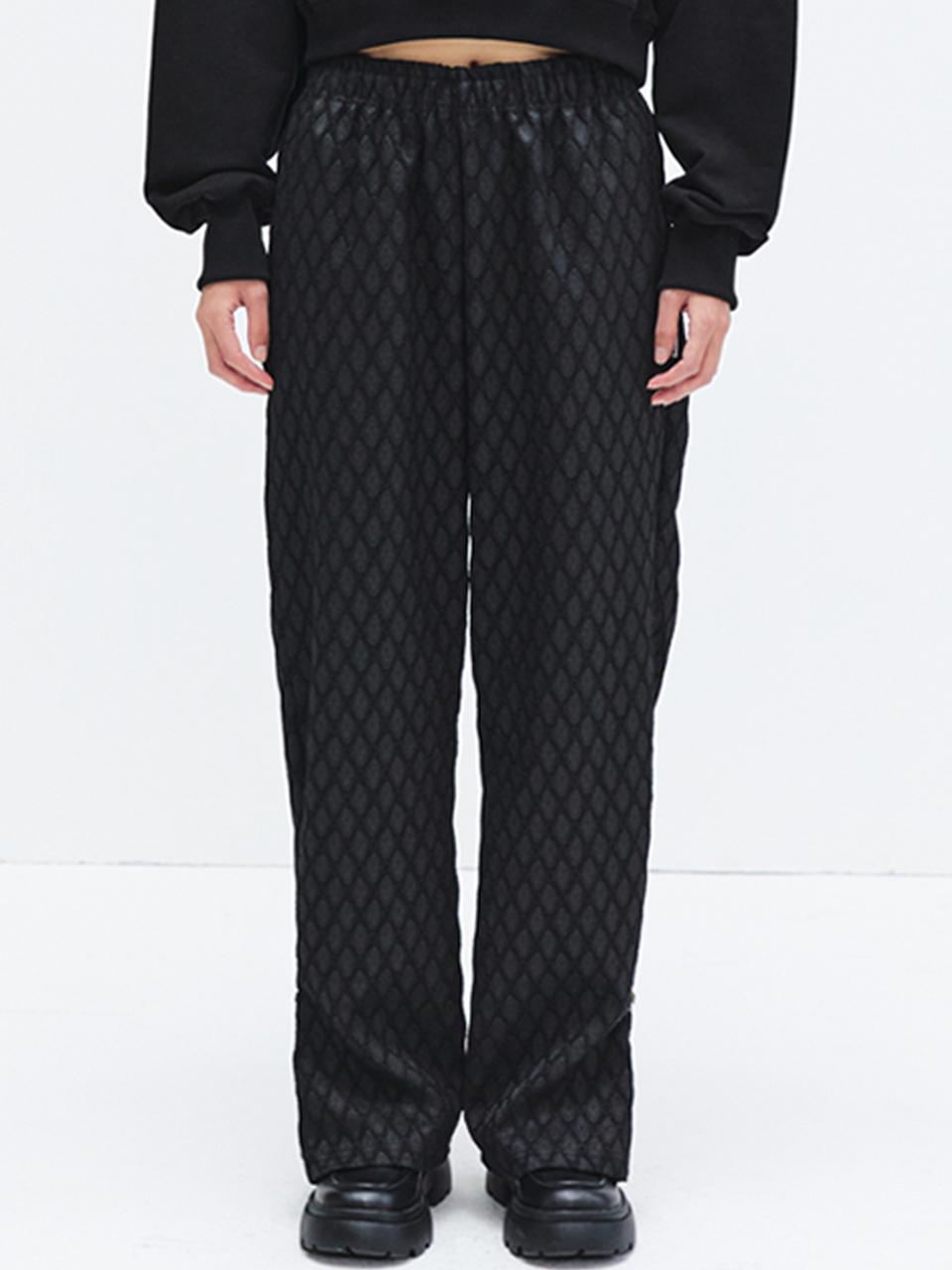 [2nd_PRE_ORDER]JACQUARD HOOK BANDING PANTS(BLACK)