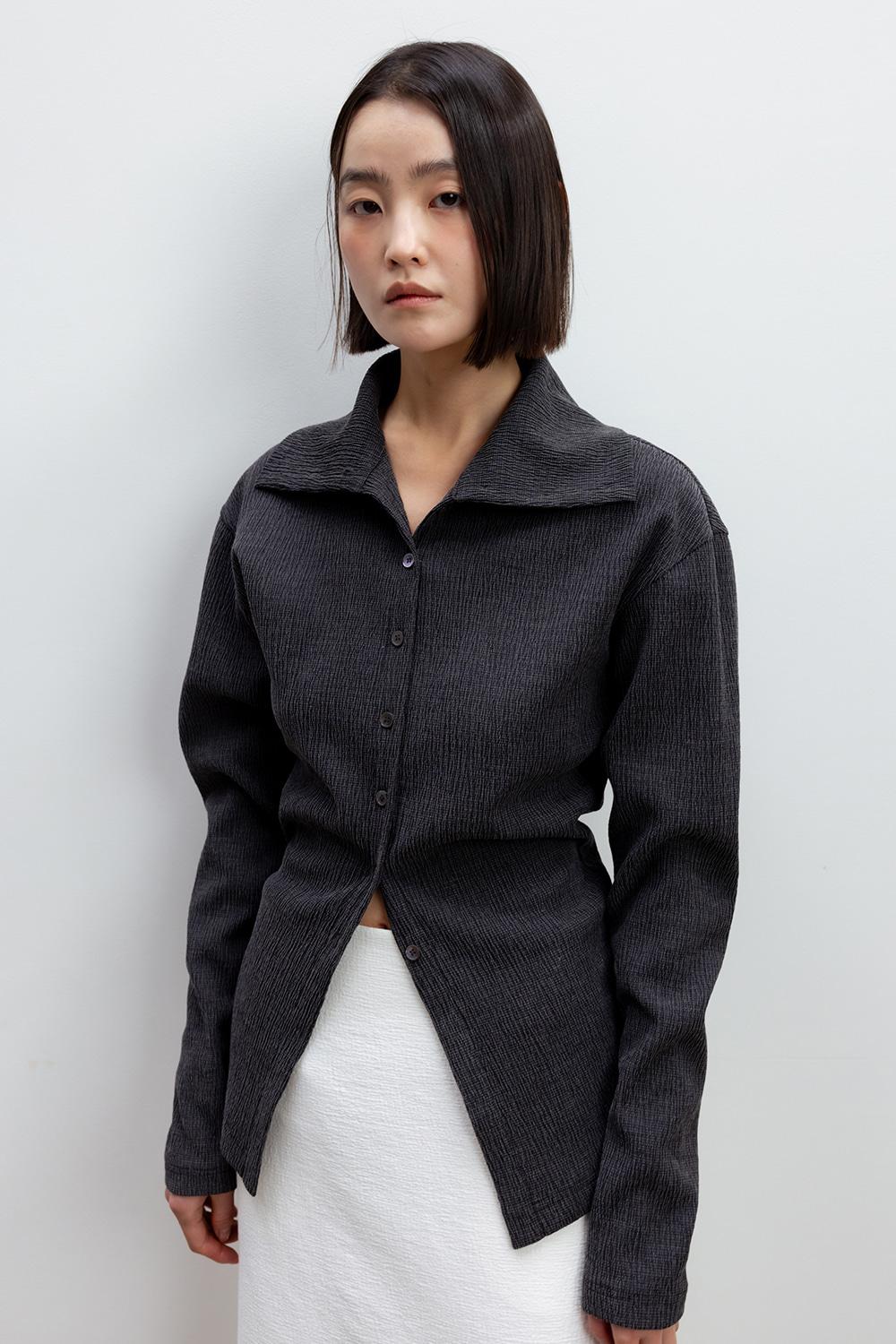 Pleats Blouse_Charcoal