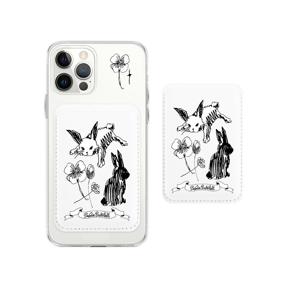 LUCKY BUNNY MAGSAFE LEATHER WALLET (럭키버니 토끼 맥세이프 카드 지갑)