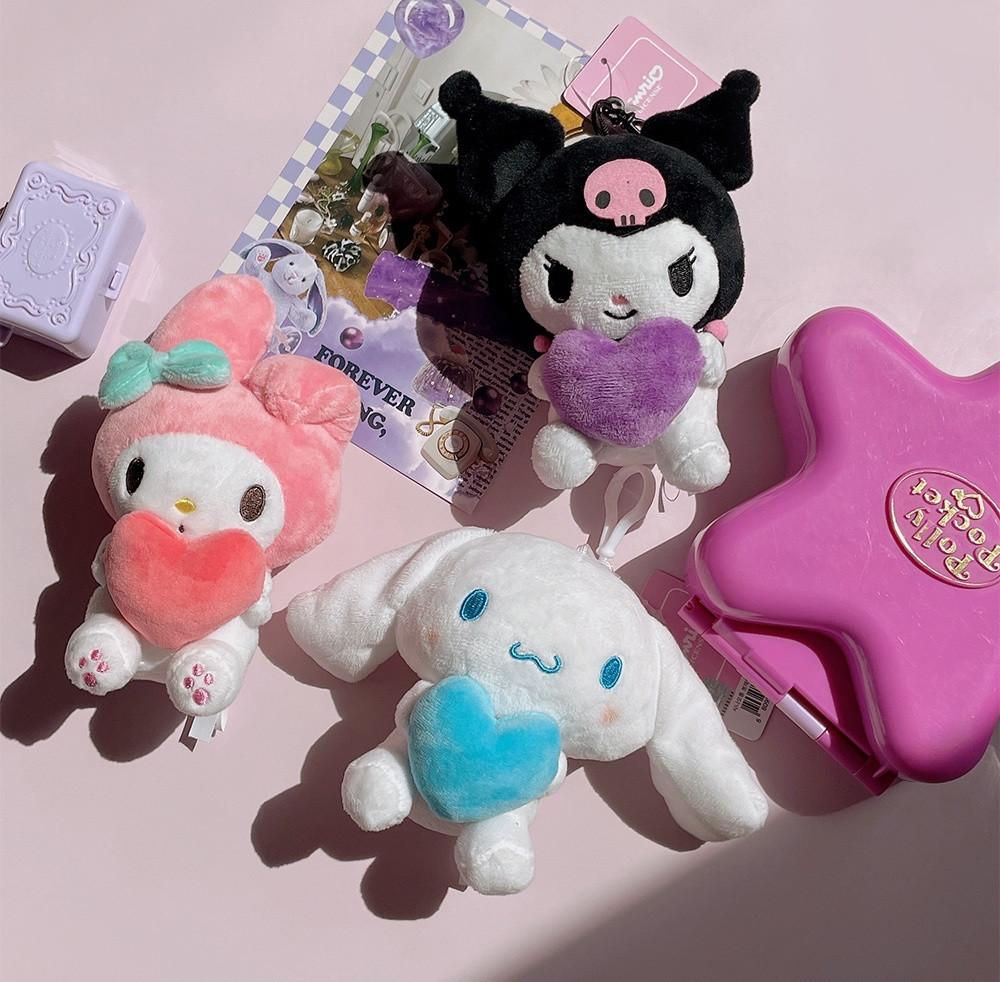 하트 산리오 마이멜로디 쿠로미 시나모롤 미니 인형 가방고리