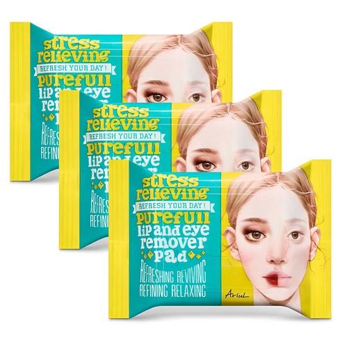 아리얼 스트레스 릴리빙 립앤아이 리무버 패드 30p, 55g, 3개 - 포인트리무버 | 쿠팡