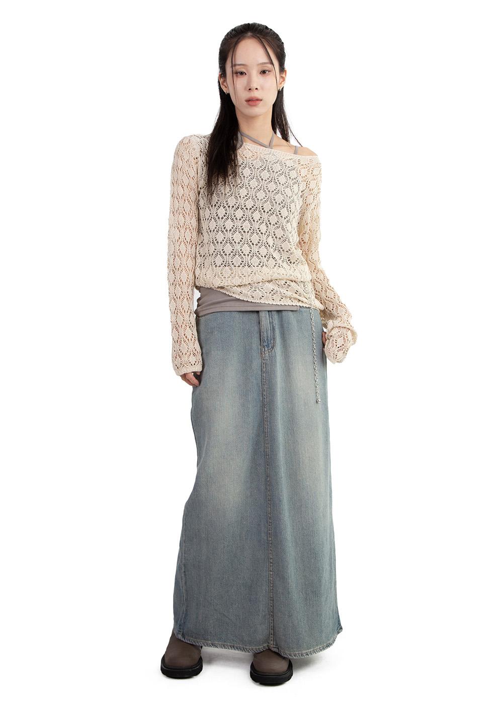 SUMMER MAXI DENIM SKIRT