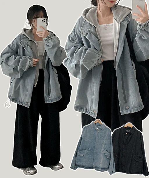 [봄신상/남녀공용] 유닉 데님 워싱 오버핏 청자켓