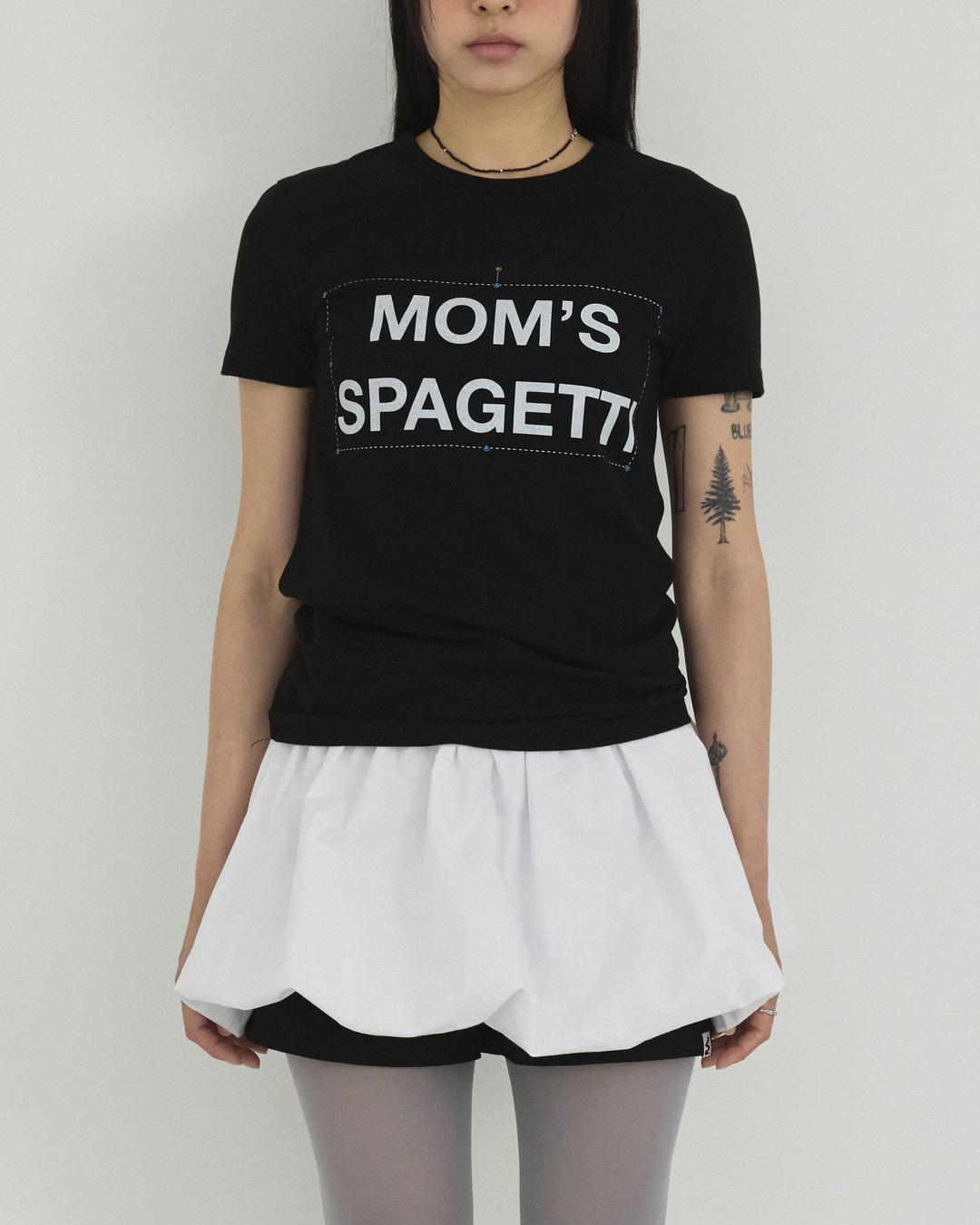 MOMS SPAGETTI EDIT TEE ( BLACK )