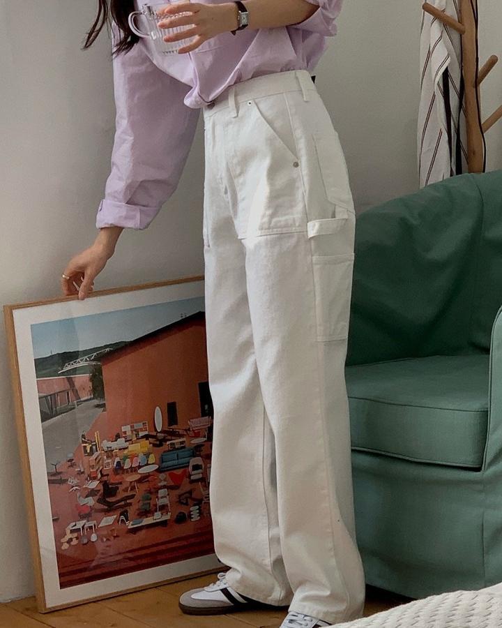 리브레 로프 팬츠 여성 탄탄코튼 일자핏 캐주얼룩 나들이룩 카펜터스 면바지(83367)