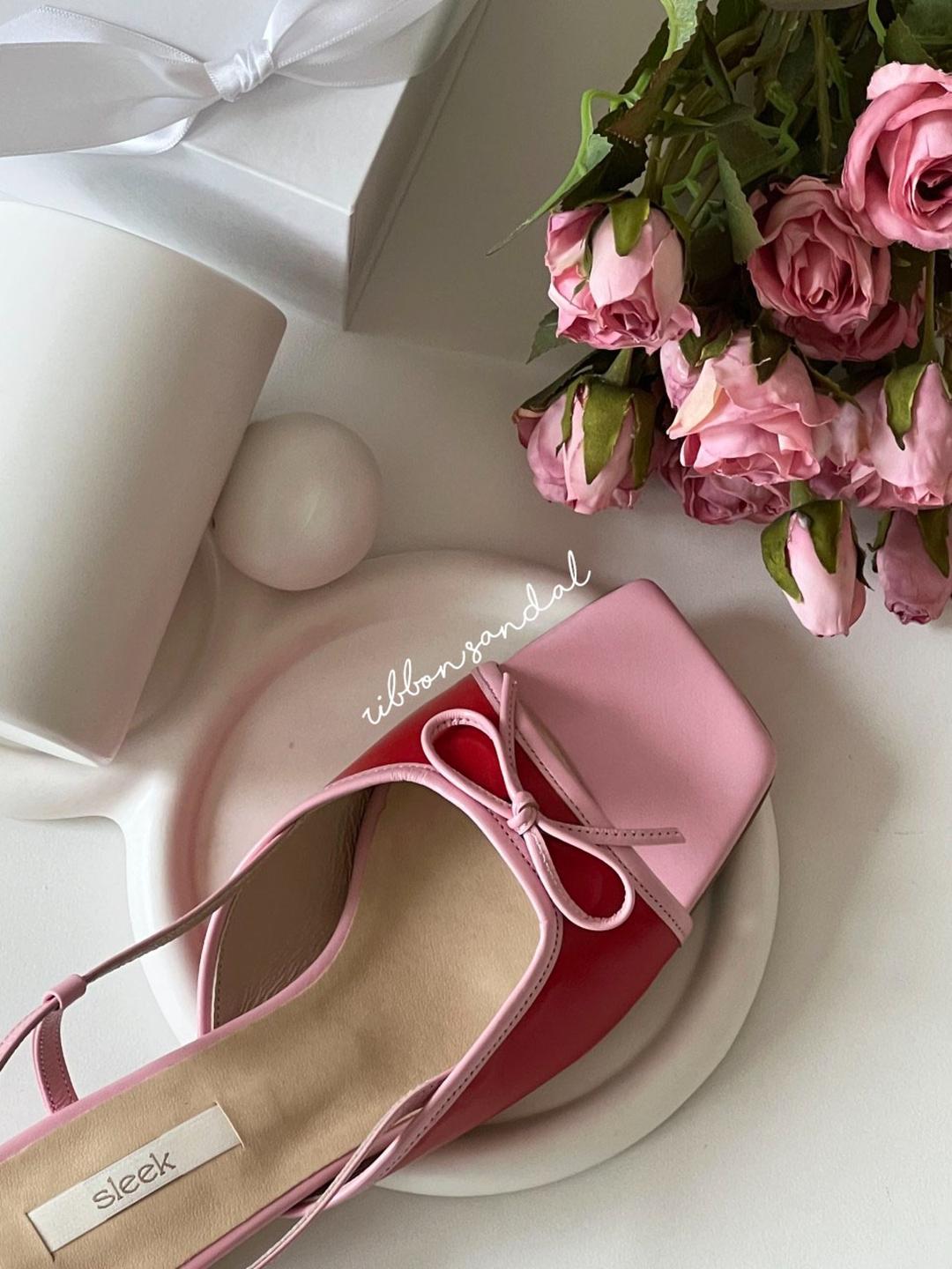 ribbon sandal (pink+red핑크+레드) 7월3일 순차적출고