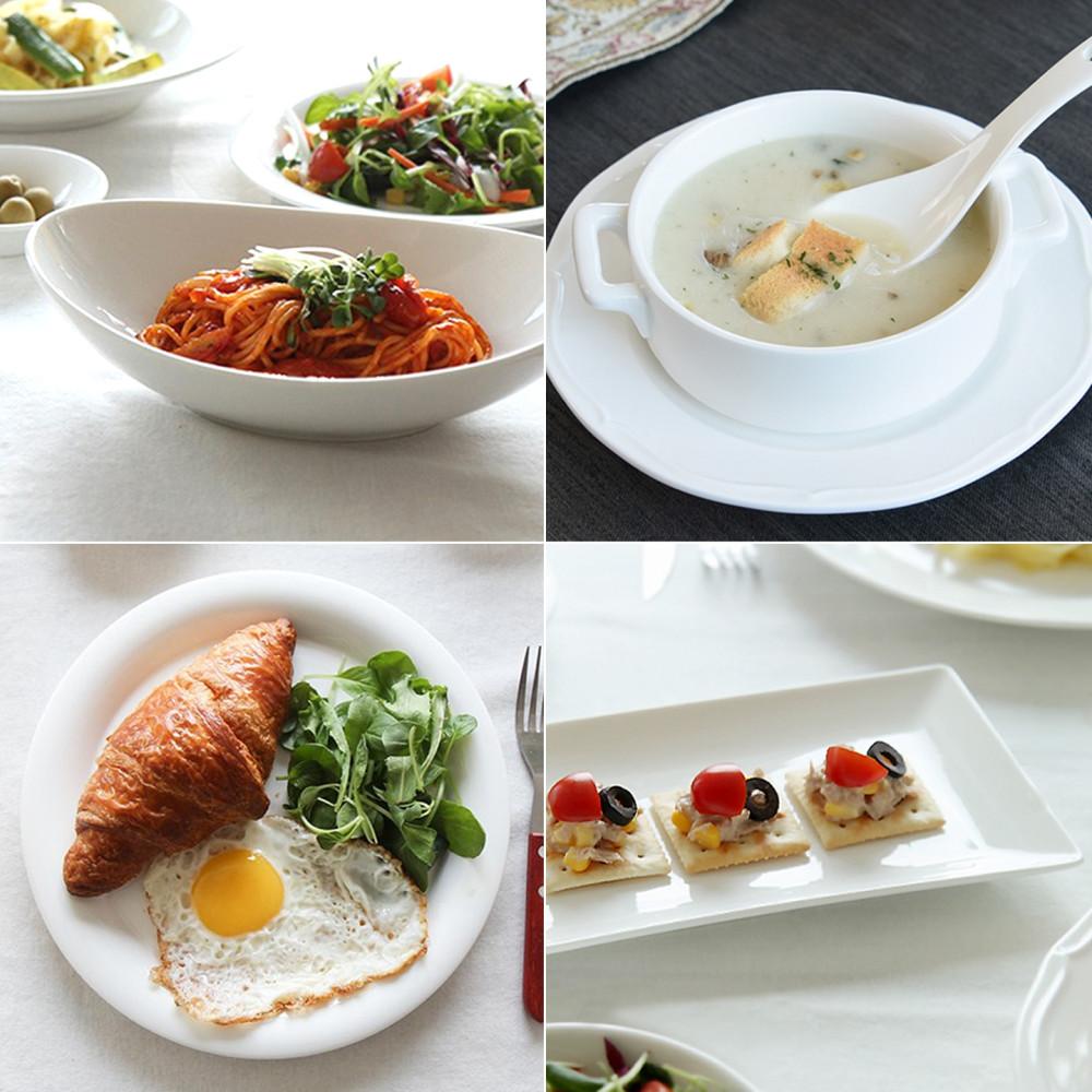 (1+1)화이트 식기 모음전(와이드볼,그라탕기,파스타볼)