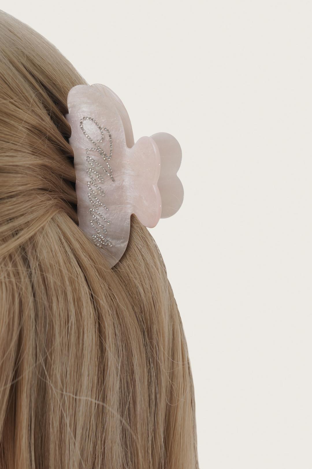 Sugar glass logo hair claw