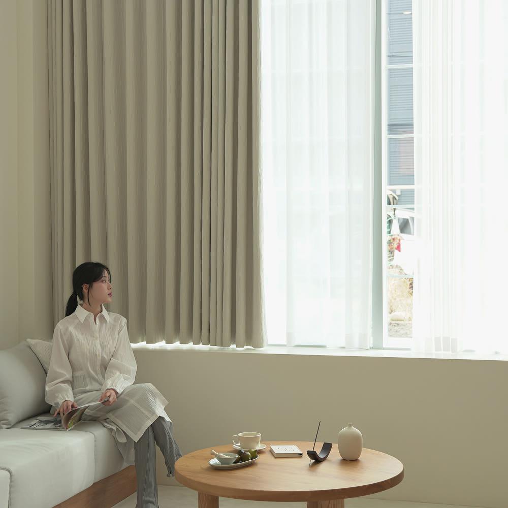 트루갤러리 프리미엄 맞춤 형상기억 윤슬커튼 암막(80%) 거실 안방 방한방풍