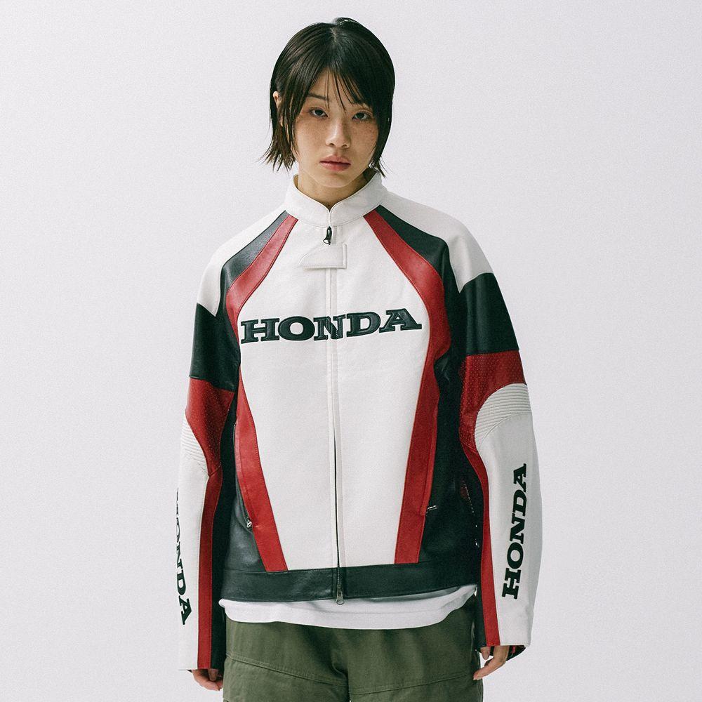Honda Original Motorcycle Leather Jacket White