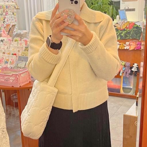 💕하트누빔 패딩 지퍼 크로스백