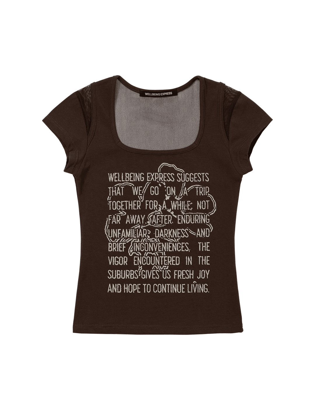 Mesh Point Half Sleeve Brown