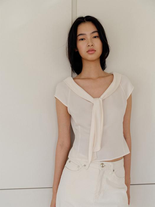 Valois Bowtie Top Cream