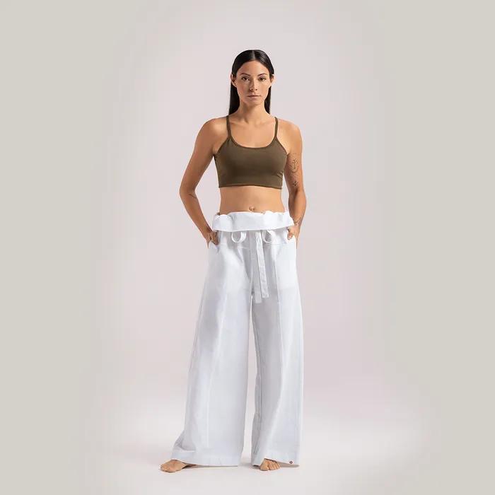 Linen string pants_White