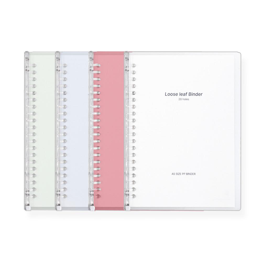 플랜커스 루즈리프 슬림 바인더 A5 20공 반투명 다이어리 커버 바인더 휴대용
