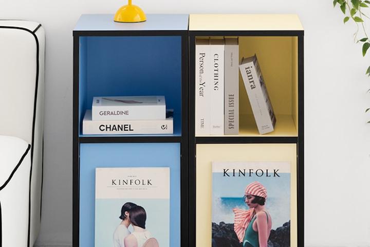 릴리 낮은 슬림 2단 매거진 틈새 책장 2color