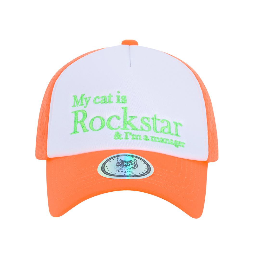 Rockstar cat Mesh cap (Orange)
