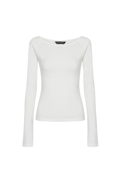 LOWER BOATNECK TOP white