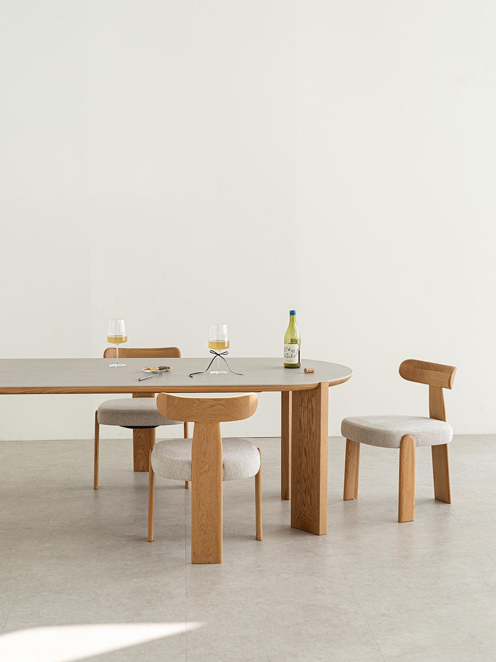 퓨로 오크 포세린식탁 타원형