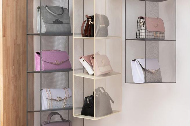 2단 가방보관함 옷장 수납함 케이스 행거 걸이형 명품 가방 정리함 핸드백 보관 정리대 수납