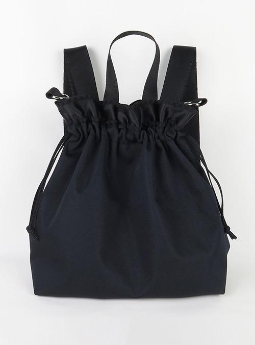 4 way 블랙 프릴 리본 방수 나일론 복조리 백팩