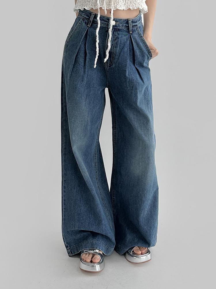 펜즈 핀턱 와이드 데님