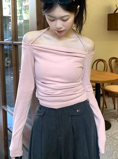 프렌 홀터넥 오프숄더 탑(3컬러)