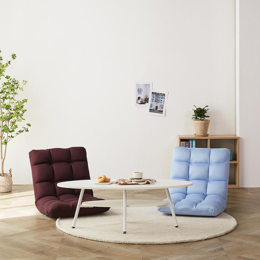 블루밍홈 1인 등받이 접이 슬림 파스텔메쉬 좌식의자