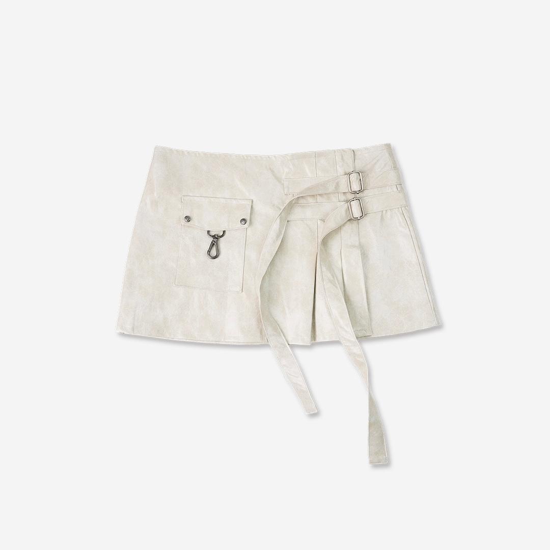 PLEATES WRAP SKIRT [IVORY]