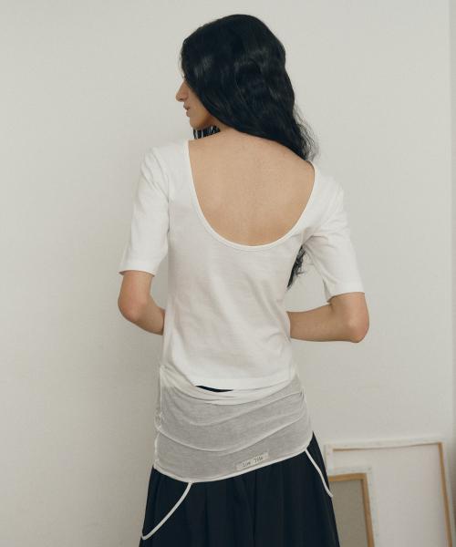 TWO WAY LAYERED T-SHIRT [WHITE]