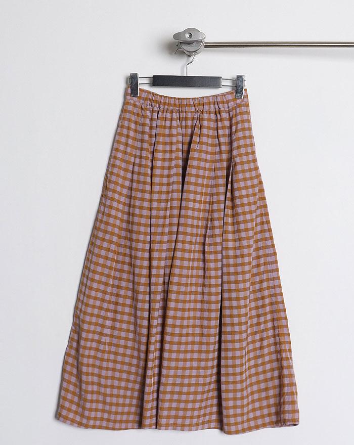 IENA Tuck Check Flared Skirt (26~27)