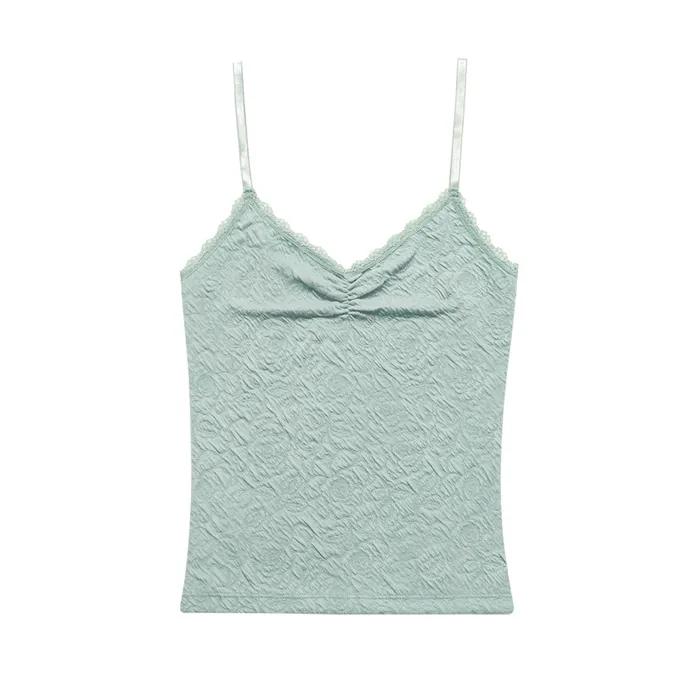 FLOWER EMBOSSED SLEEVELESS MINT